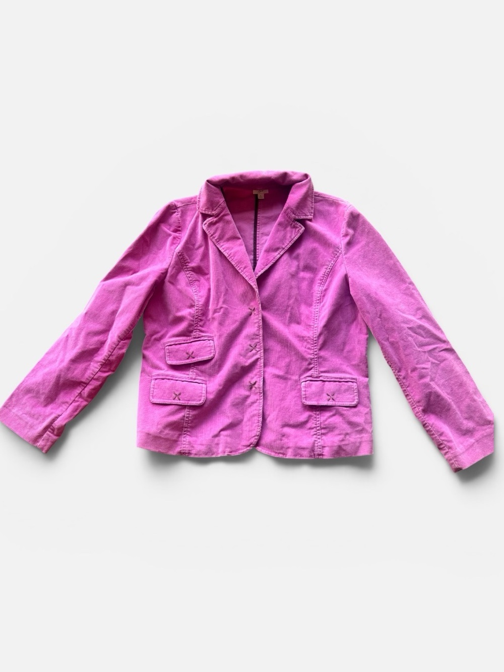 J. Jill Pink Corduroy Blazer Jacket, 3 Button Jacket, Size Large, Vintage